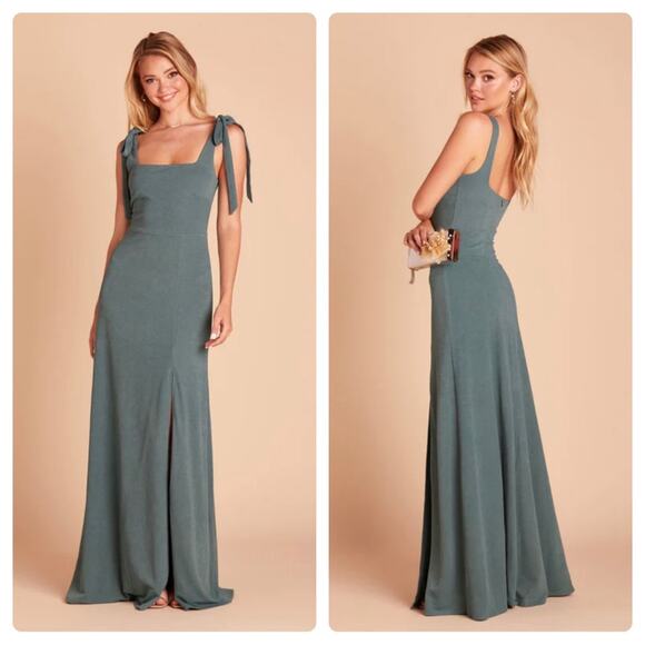 Birdy Grey Alex Crepe Formal Bridesmaid Sleeveless Dress in Sea Glass Size M NWT - Picture 1 of 11